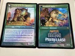 2- MAYOR of Avabruck / HOWLPACK ALPHA 4X5 INNISTRAD PRERELEASE Promo NM/Mint - Image 1