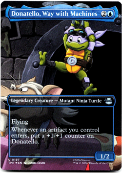 Donatello, Way with Machines (BORDERLESS FOIL) Teenage Mutant Ninja Turtles MTG - Image 2