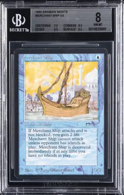 1993 MAGIC: THE GATHERING ARABIAN NIGHTS MERCHANT SHIP U3 BGS 8 - Image 1