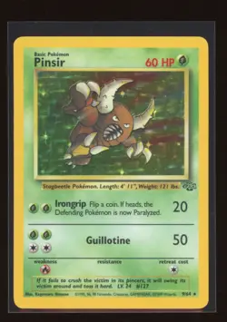 Pinsir 09/64 Jungle Holo Rare Pokemon Card 1999 WOTC LP - Image 1