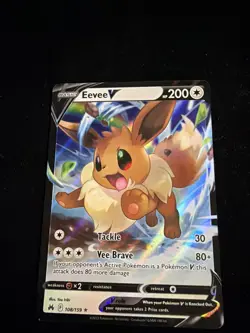 Pokemon TCG Crown Zenith Eevee V Holo Ultra Rare Card 108/159 - Image 1