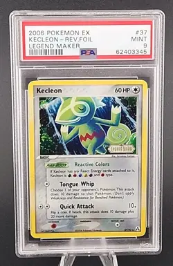 PSA 9 Mint 2006 Pokemon Kecleon EX Legend Maker Reverse Holo Foil #37 - Image 1