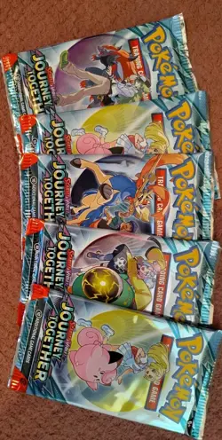 Pokemon Journey Together Booster Pack Lot Of 5 - Image 1
