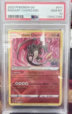 Pokemon GO Radiant Charizard Radiant Rare Holo PSA 10 GEM MT 011/078 2022 - Image 1