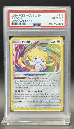 PSA 10 2020 Pokemon TCG Vivid Voltage Jirachi Holo Card 119/185 Rare - Image 1