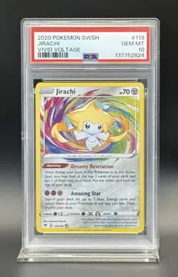 PSA 10 2020 Pokemon TCG Vivid Voltage Jirachi Holo Card 119/185 Rare - Image 2