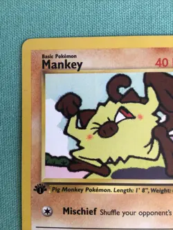 1st Edition Team Rocket Mankey 61/82 Pokemon Card - Image 3