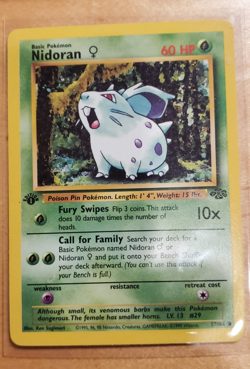 Pokemon 1999 NIDORAN Jungle Set 57/64 1st Edition Regular Common Vintage - Image 1