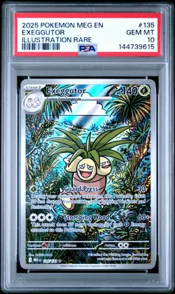 2025 POKEMON MEG EN-MEGA EVOLUTION ILLUSTRATION RARE #135 EXEGGUTOR PSA 10 - Image 1