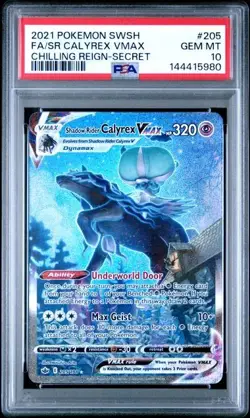 PSA 10 Shadow Rider Calyrex Vmax 205/198 Pokemon Chilling Reign Alt Art - Image 1