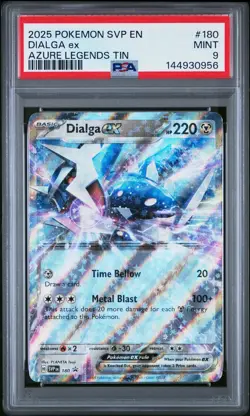 2025 POKEMON SVP EN-SV BLACK STAR PROMO AZURE LEGENDS TIN #180 DIALGA EX PSA 9 - Image 1