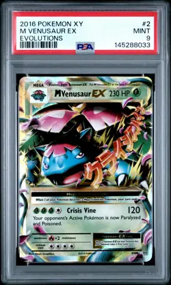 2016 POKEMON XY EVOLUTIONS #2 M VENUSAUR EX PSA 9 - Image 1