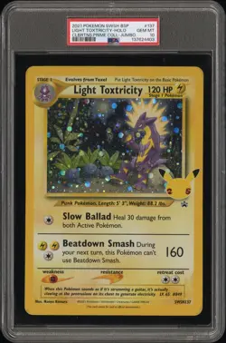 2021 POKEMON SWSH BLACK STAR JUMBO PROMO #137 LIGHT TOXTRICITY-HOLO PSA 10 - Image 1