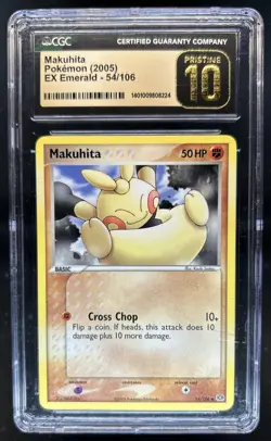2005 Pokemon EX Emerald Makuhita #54/106 CGC 10 Pristine - Image 1