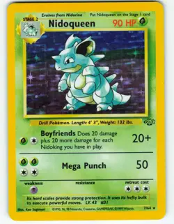 Nidoqueen - Holo - 7/64 Jungle Set - Pokemon TCG - 1999 - Image 1