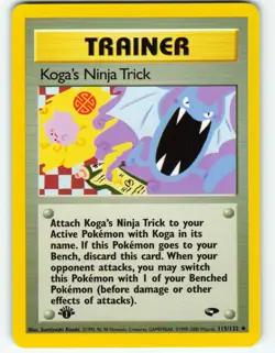 Koga's Ninja Trick - 1st Edition - 115/132 Gym Challenge - Pokemon TCG - 2000 - Image 1