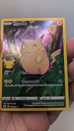 Pokemon TCG #005/025 Pikachu 25th Anniversary Celebrations Ultra Rare Card NM - Image 3