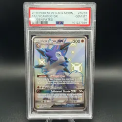 2019 Pokemon S&M: Hidden Fates Shiny Vault: Full Art Lycanroc GX #SV67 PSA 10 - Image 1