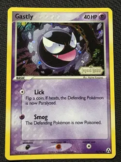 Pokemon TCG Gastly EX Legend Maker 52/92 Reverse Holo Stamped 2006 LP Excellent - Image 1