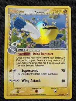 Pokemon Pelipper Crystal Guardians Delta Species Reverse Holo Stamp NM Near Mint - Image 1