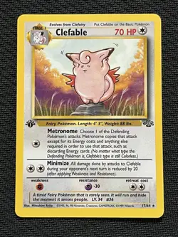 1999 Pokemon Clefable 1st Edition Non-Holo Jungle Set 17/64 Vintage WOTC - Image 1