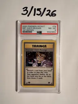 Pokemon Team Rocket Imposter Oak's Revenge 76/82 1st Edition Uncommon PSA 8 2000 - Image 1