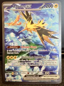 Pokemon TCG Zapdos EX Scarlet Violet 151 Special Illustration Rare Card 202/165 - Image 1