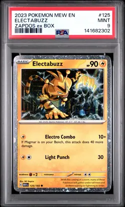 2023 POKEMON MEW EN-151 ZAPDOS EX BOX #125 ELECTABUZZ PSA 9 - Image 1