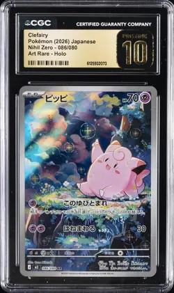 2026 POKEMON JAPANESE NIHIL ZERO ART RARE HOLO #086 CLEFAIRY CGC 10 PRISTINE - Image 1