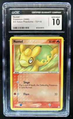 2006 Pokemon EX Holon Phantoms Numel #72/110 CGC 10 - Image 1