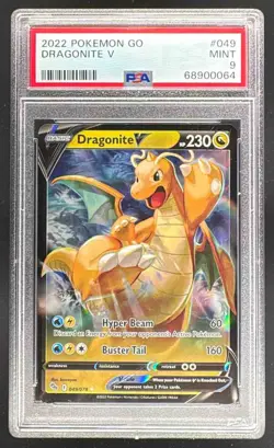 68900064 Dragonite V 2022 Pokemon Sword & Shield Pokemon GO #049 PSA 9 - Image 1
