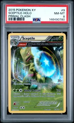 2015 POKEMON XY PRIMAL CLASH #9 SCEPTILE-HOLO PSA 8 - Image 1