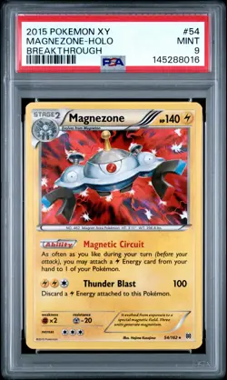 2015 POKEMON XY BREAKTHROUGH #54 MAGNEZONE-HOLO PSA 9 - Image 1
