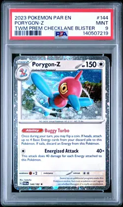 2023 POKEMON PAR TWILIGHT MASQUERADE PREMIUM CHECKLANE BLISTER PORYGON-Z PSA 9 - Image 1