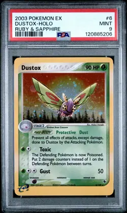 2003 POKEMON EX RUBY & SAPPHIRE #6 DUSTOX-HOLO PSA 9 - Image 1