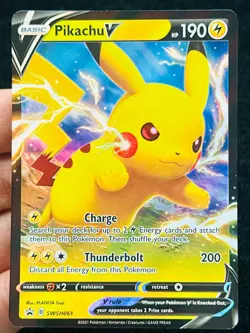 Pikachu V SWSH061 - LP - NM - Pokemon TCG Card PLANETA Tsuji - Black Star Promo - Image 1