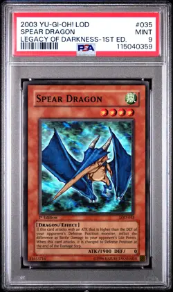 Spear Dragon LOD-035 1st Edition Super Rare Yugioh PSA 9 *359 - Image 1