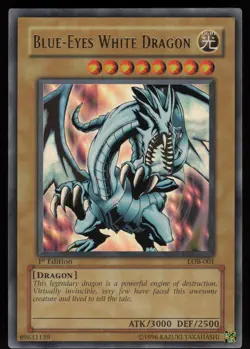 Blue-Eyes White Dragon LOB-001 GLOSSY FOIL LINE ERROR 1st Edition Yu-Gi-Oh - Image 1
