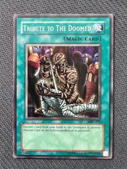 Yugioh Tribute to the Doomed Unlimited Edition Super Rare MRD-057 LP/NM - Image 1