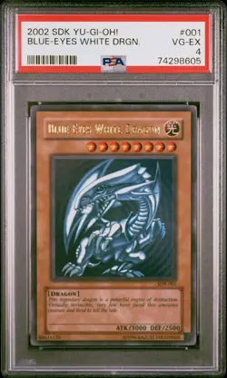 Blue Eyes White Dragon SDK-001 Ultra Rare FOIL BLEED Yugioh PSA 4 *605 - Image 1