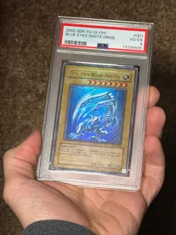 Blue Eyes White Dragon SDK-001 Ultra Rare FOIL BLEED Yugioh PSA 4 *605 - Image 3