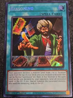 Yugioh! Reasoning - RA01-EN052 - Secret Rare - 1st Edition Near Mint, English - Image 1