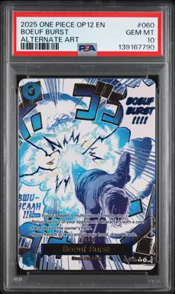 2025 One Piece Boeuf Burst Alternate Art Event Rare OP12-060 PSA 10 - Image 1