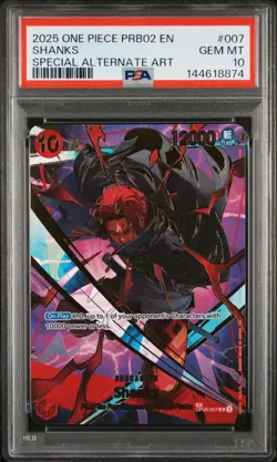 2025 ONE PIECE PRB02 EN SHANKS SPECIAL ALTERNATE ART PSA 10 GEM MINT - Image 1