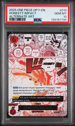 2025 One Piece Honesty Impact Alternate Art Event Rare OP11-018 PSA 10 - Image 1