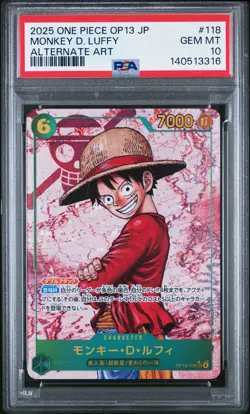 2025 ONE PIECE JPN OP13-CARRYING ON HIS WILL #118 MONKEY D. LUFFY PSA 10 - Image 1