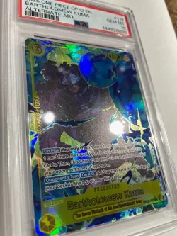 2025 ONE PIECE OP12-LEGACY OF THE MASTER ALTERNATE ART BARTHOLOMEW KUMA PSA 10 - Image 3