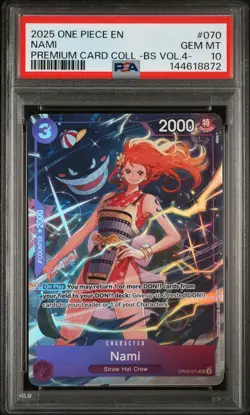 2025 ONE PIECE PREMIUM COLLECTION BEST SELECTION VOL.4 #070 'GENGAR' NAMI PSA 10 - Image 1