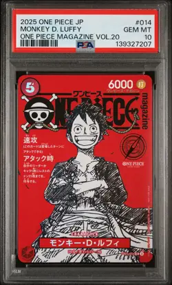 2025 ONE PIECE JAPANESE PROMOS MAGAZINE VOL.20 #014 MONKEY D. LUFFY PSA 10 - Image 1