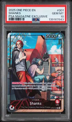 2025 One Piece Shanks PSA Magazine Exclusive Alt Leader OP09-001 PSA 10 - Image 1